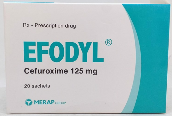 Efodyl 125mg - cefuroxime - Hộp 20 gói - merap