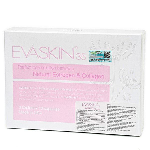 Viên Uống Đẹp Da Evaskin 35 30 Viên