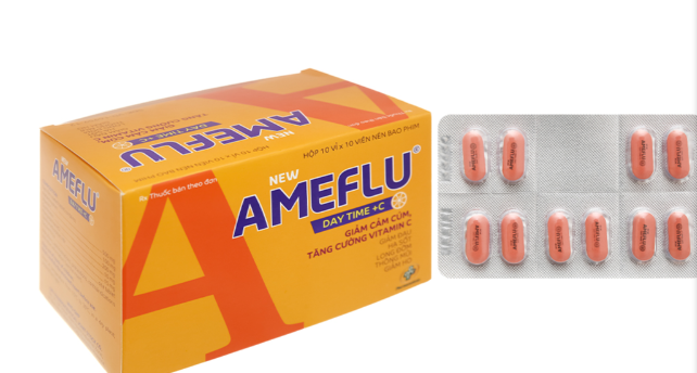 New Ameflu Daytime + C (hộp 10 vỉ x 10 viên)