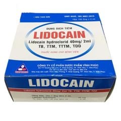Lidocain 40mg/2ml Vinphaco (Hộp 100 ống)
