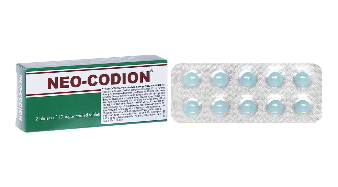 Neo-Codion trị ho khan, ho do kích ứng (2 vỉ x 10 viên)