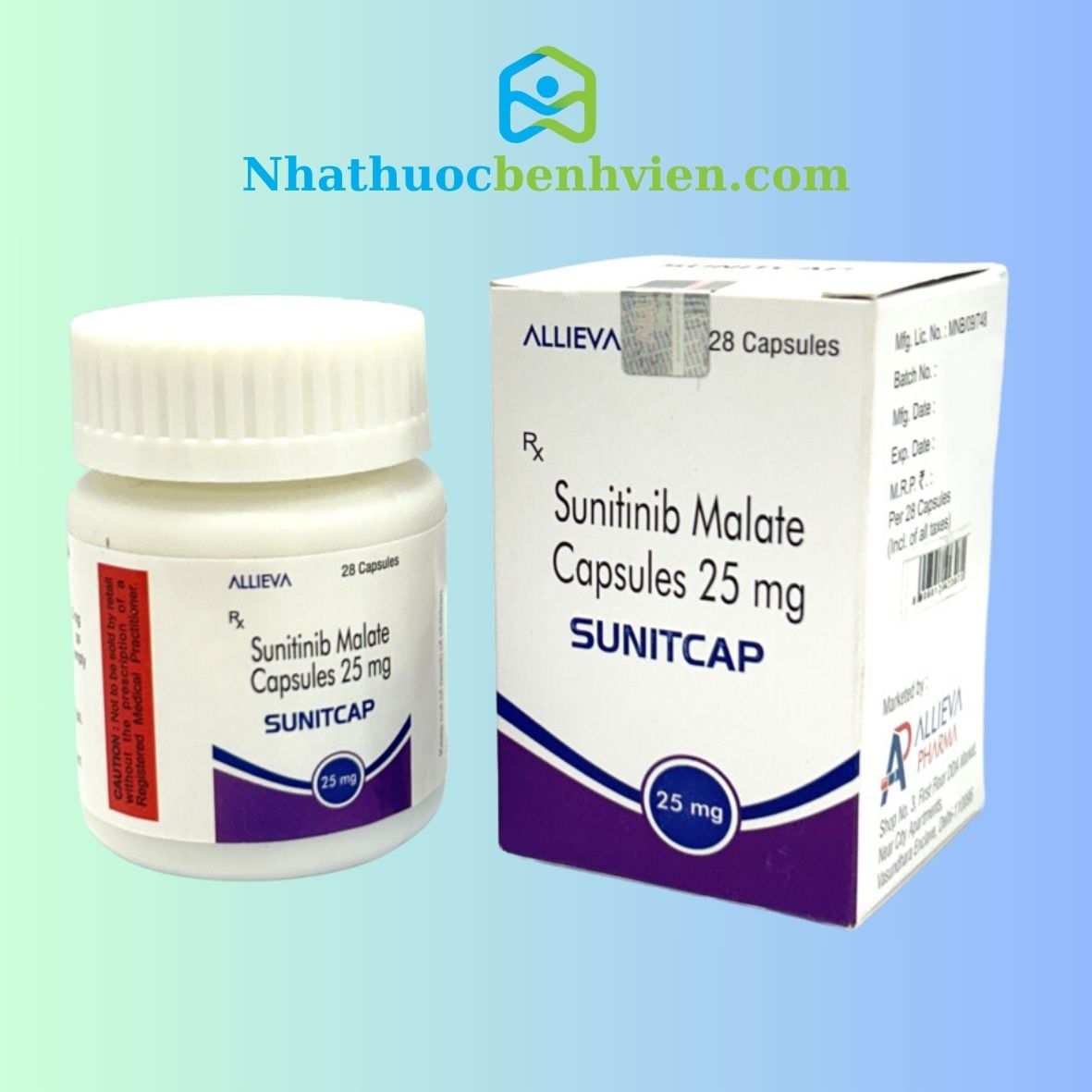 Thuốc Sunitcap Sunitinib 25mg - Điều trị ung thư