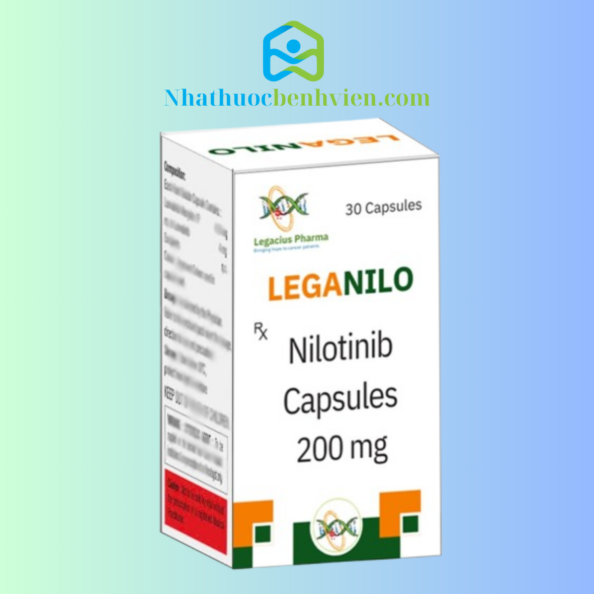 LegaNilo Nilotinib 200mg hộp 30 viên Legacius Pharma - Điều trị ung thư Bạch cầu dòng tủy