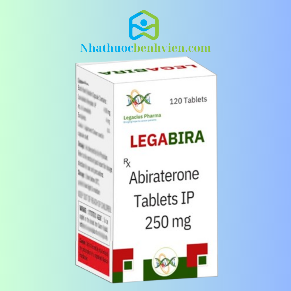 LEGABIRA Abiraterone 250mg hộp 120 viên Legacius Pharma - Điều trị ung thư Tuyến tiền liệt
