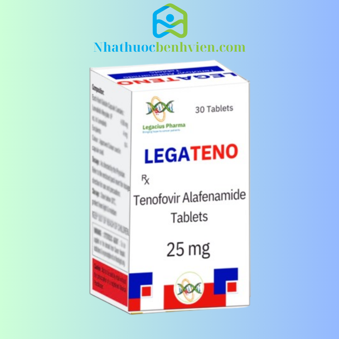LegaTeno Tenofovir 25mg Legacius Pharma hộp 30 viên - Điều trị viêm gan B