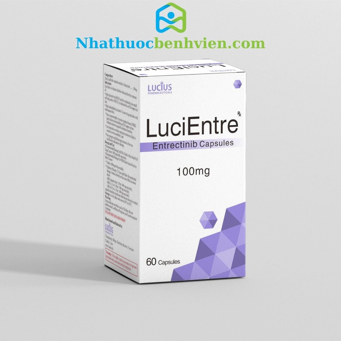 LuciEntre ( Entrectinib 100mg ) hộp 60 viên LUCIUS - Điều trị ung thư Phổi
