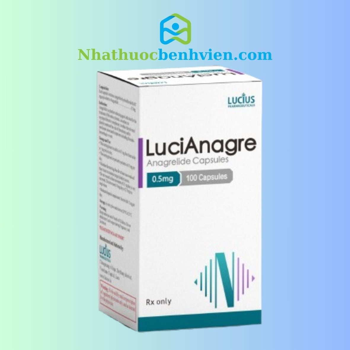LuciAnagre Anagrelide 0.5mg hộp 100 viên - Điều trị bệnh tăng tiểu cầu thứ phát