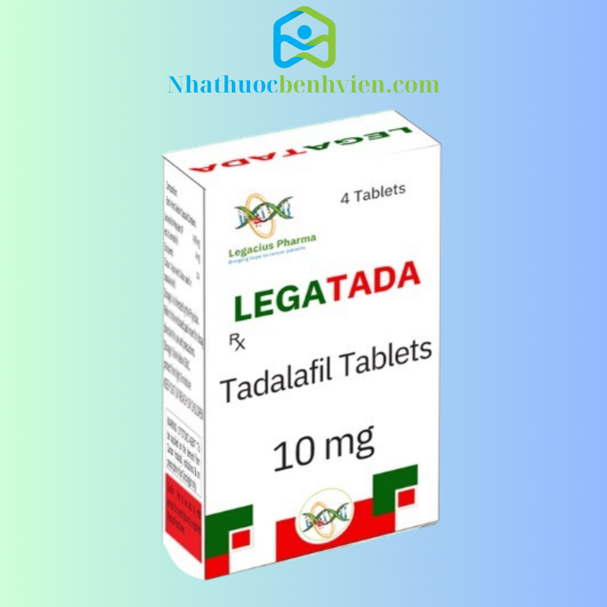 LegaTada Tadalafil 10mg hộp 1 vỉ x 4 viên
