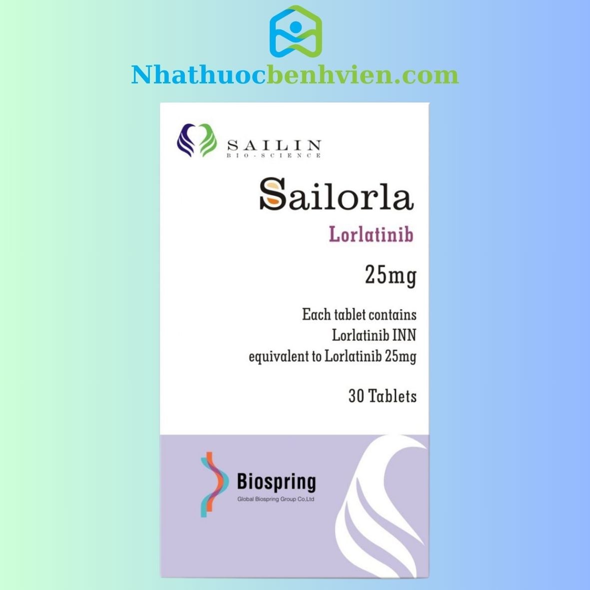 SaiLorla ( Lorlatinib 25mg ) hộp 30 viên - Điều trị ung thư Phổi