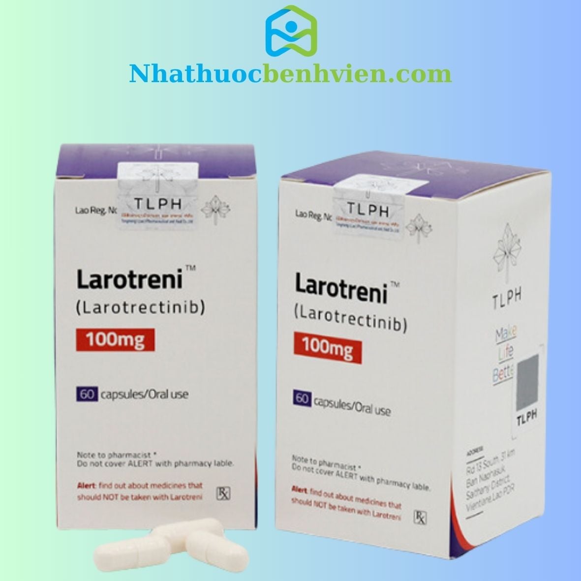 Thuốc Larotreni ( Larotrectinib 100mg ) hộp 60 viên - Điều trị ung thư