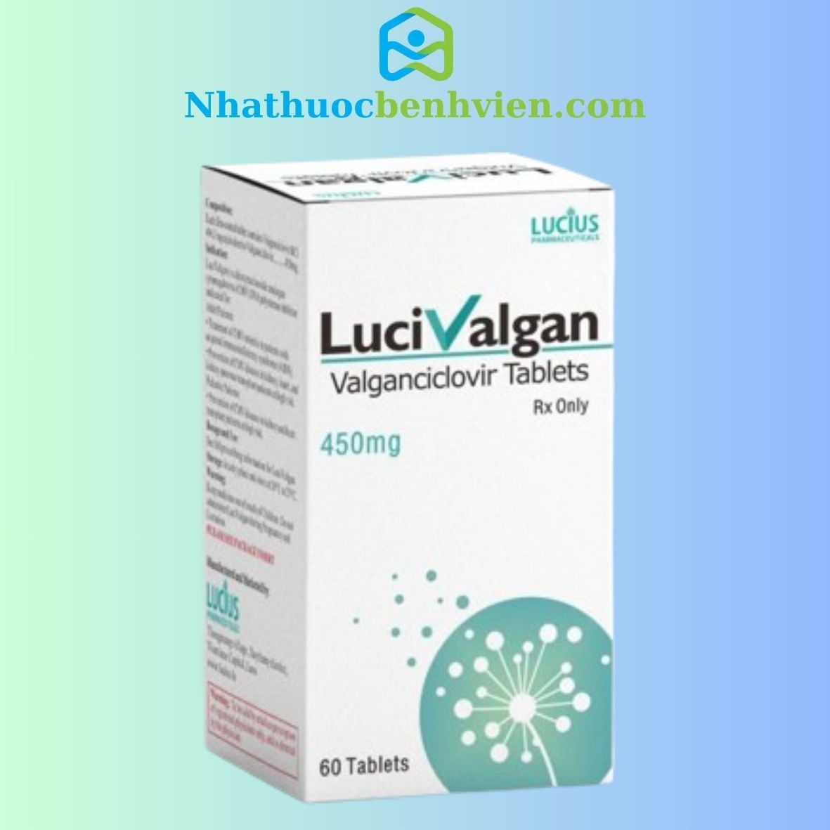 LuciValgan ( Valganciclovir 450mg ) LUCIUS hộp 60 viên