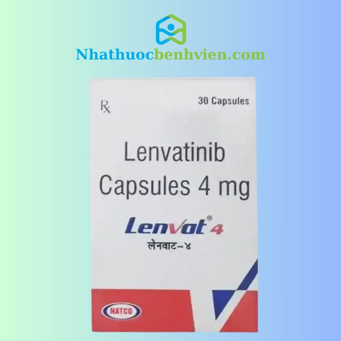 Lenvat 4 ( Lenvatinib 4mg ) NATCO hộp 30 viên - Điều trị ung thư Gan