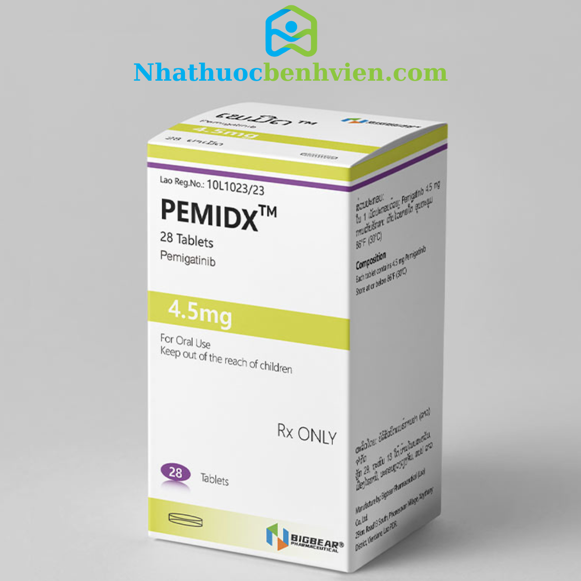 PEMIDX ( Pemigatinib 4.5 mg ) hộp 28 viên - Điều trị ung thư