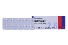 Nitromint 2.6mg trị đau thắt ngực, suy tim (3 vỉ x 10 viên)