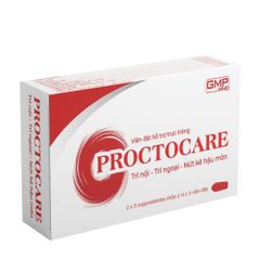 Viên đặt hậu môn Proctocare (Hộp 2 vỉ x 5 viên)