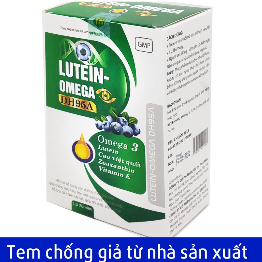 Viên uống bổ mắt LUTEIN OMEGA DH95A - giảm thoái hóa võng mạc, cận thị, loạn thị và đục thủy tinh thể - hộp 30 viên