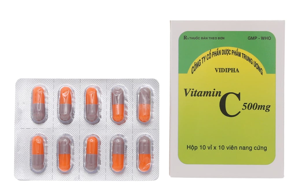 Vitamin C Vidipha 500mg trị bệnh do thiếu vitamin C (10 vỉ x 10 viên)