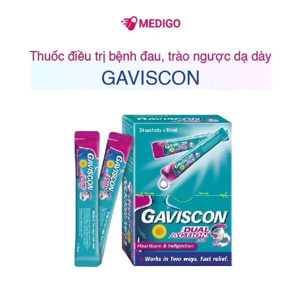 Gaviscon (Calci carbonat160, Natri bicarbonat 267, Natri alginate 500)