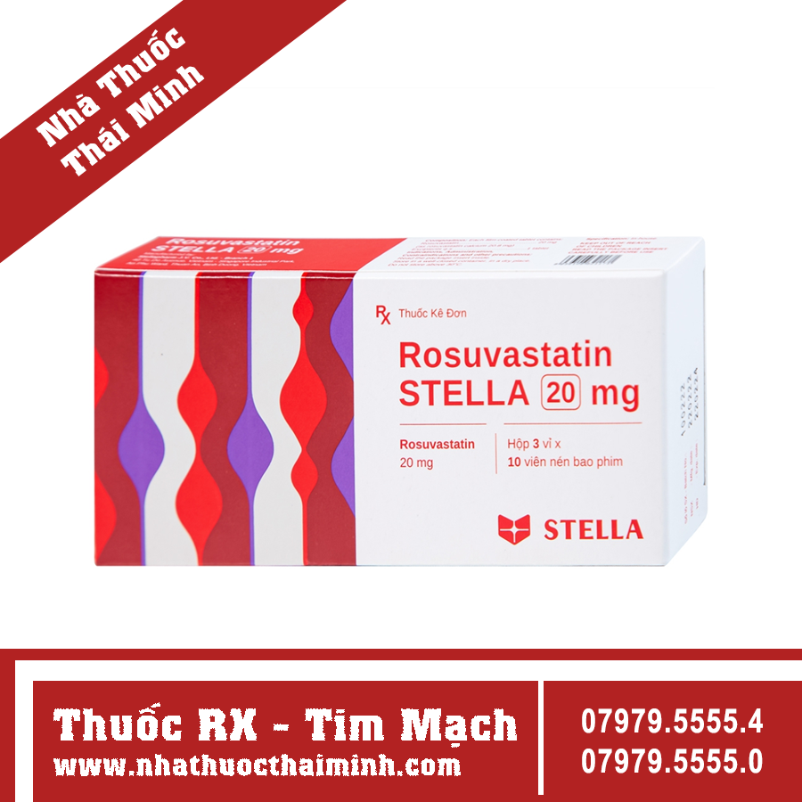 Rosuvastatin Stada 20 mg ( Hộp 3 vỉ * 10 viên)