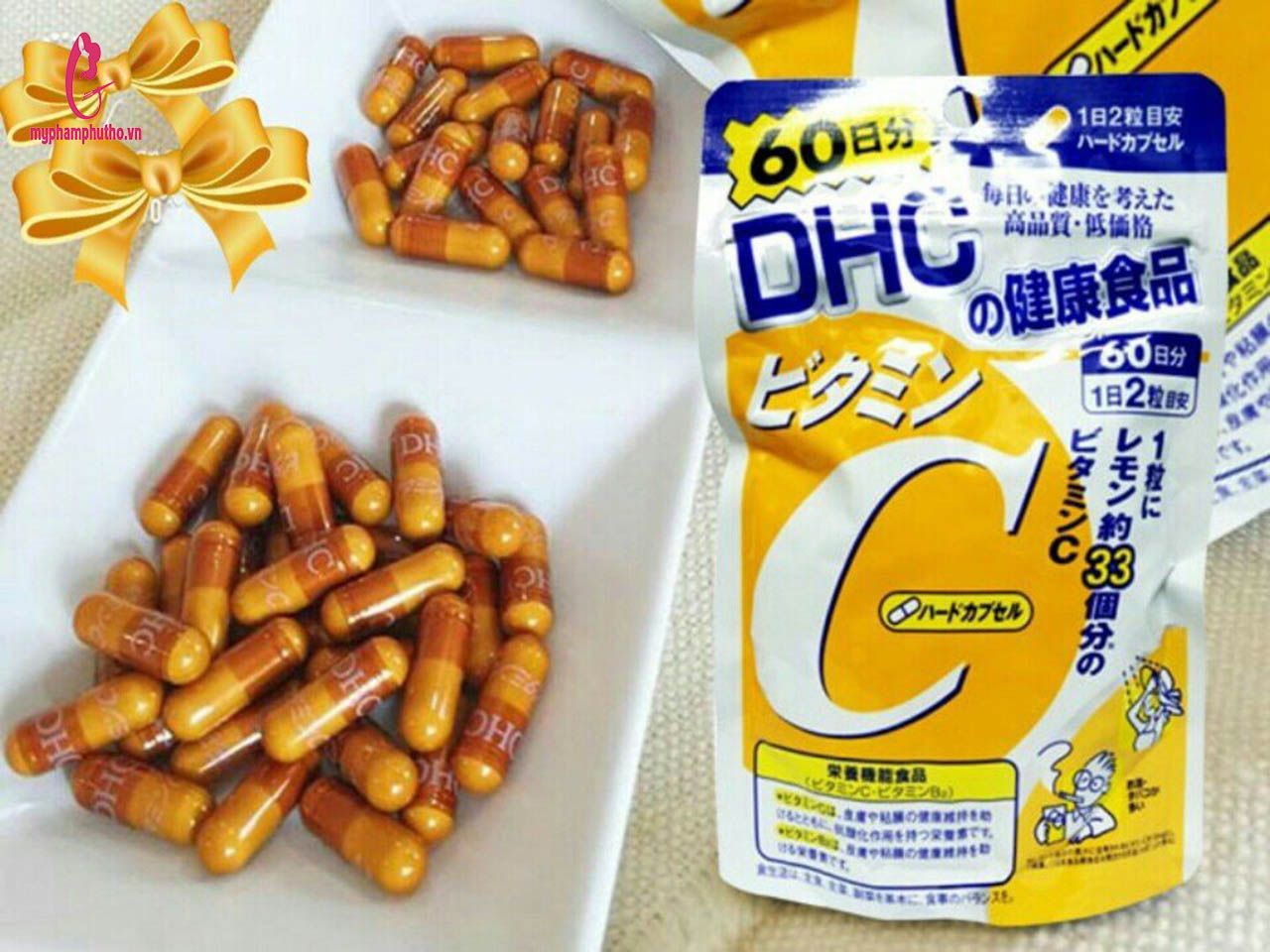 Viên Uống Vitamin C DHC Nhật Bản 60 ngày 120 viên - Trắng da, mờ thâm nám, tăng sức đề kháng
