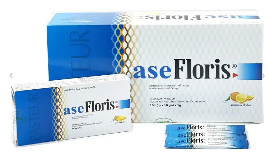 aseFLORIS TPCN Viện Pasteur sản xuất, hương cam dễ uống (dạng thực phẩm chức năng, hộp mầu xanh)