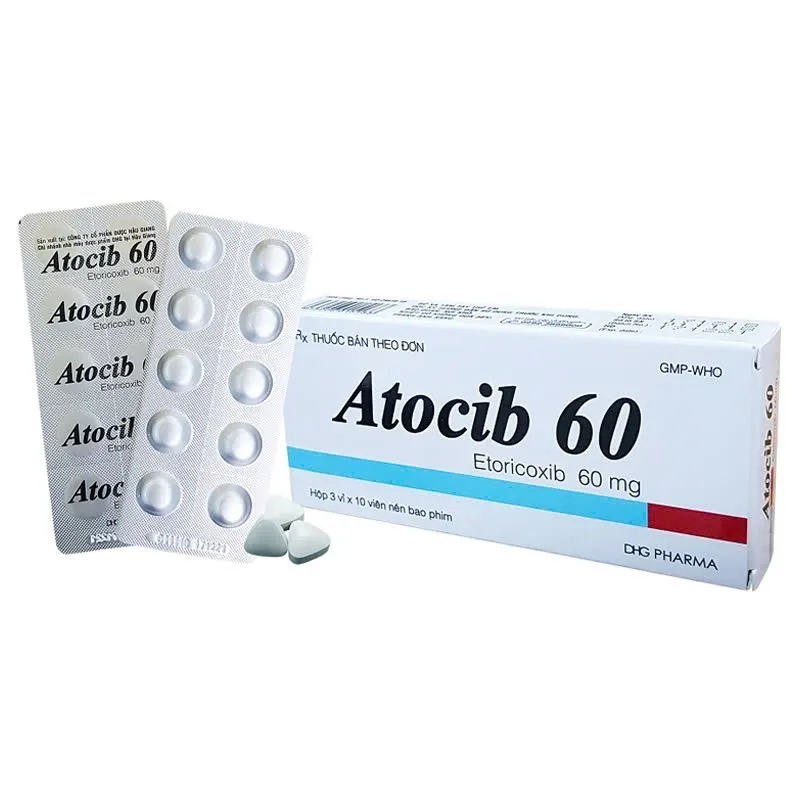 Atocib 60mg DHG (H/30v) - Thuốc điều trị thoái hóa khớp, viêm khớp dạng thấp (3 vỉ x 10 viên)