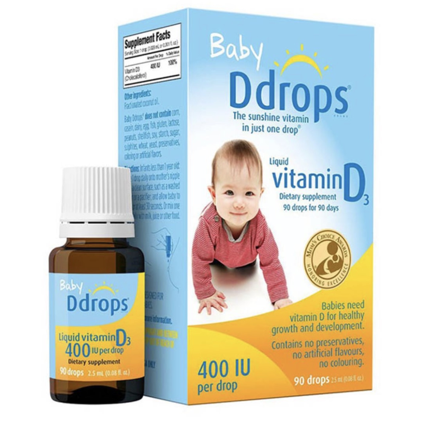 Baby Ddrops Liquid Vitamin D3 400UI cho trẻ sơ sinh