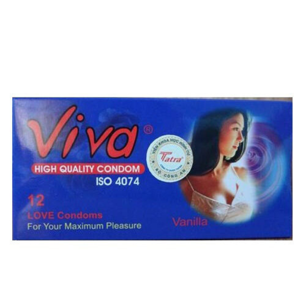 Bao cao su Viva hạn chế tránh thai ngoài ý muốn và các bệnh truyền nhiễm (Hộp 12 cái)