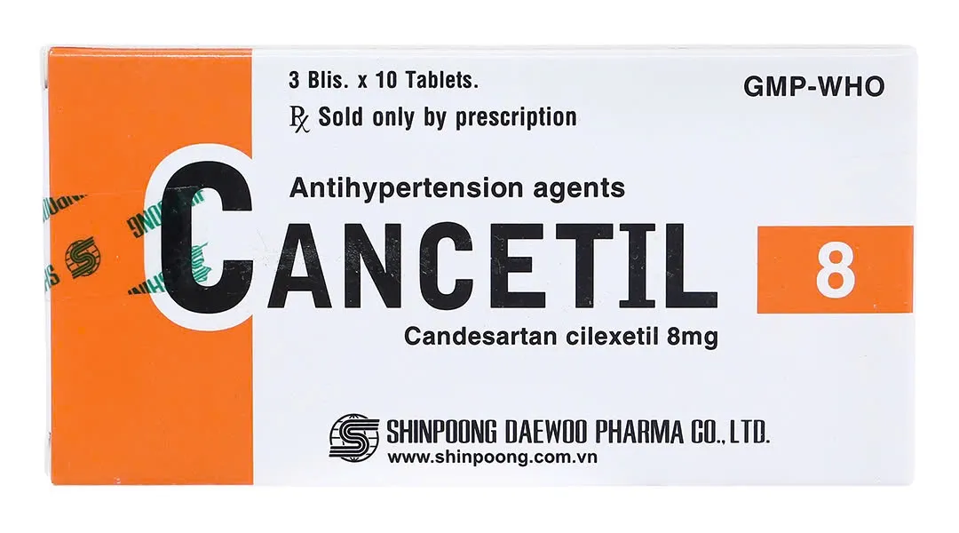 Cancetil 8mg Shinpoong (H/30v) – Thuốc điều trị tăng huyết áp an toàn, hiệu quả