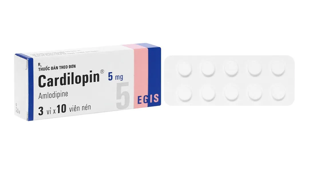 Cardilopin 5mg Egis (H/30v) – Hạ huyết áp, giảm đau thắt ngực hiệu quả