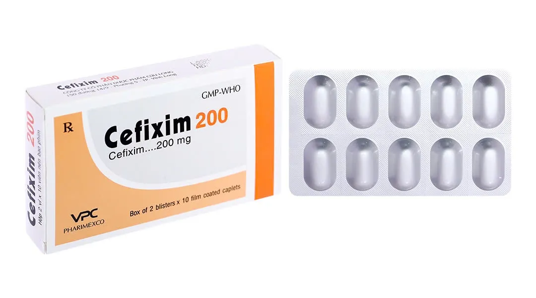 Cefixim 200mg VPC (H/20v) – Cephalosporin thế hệ 3, điều trị nhiễm khuẩn từ nhẹ đến vừa