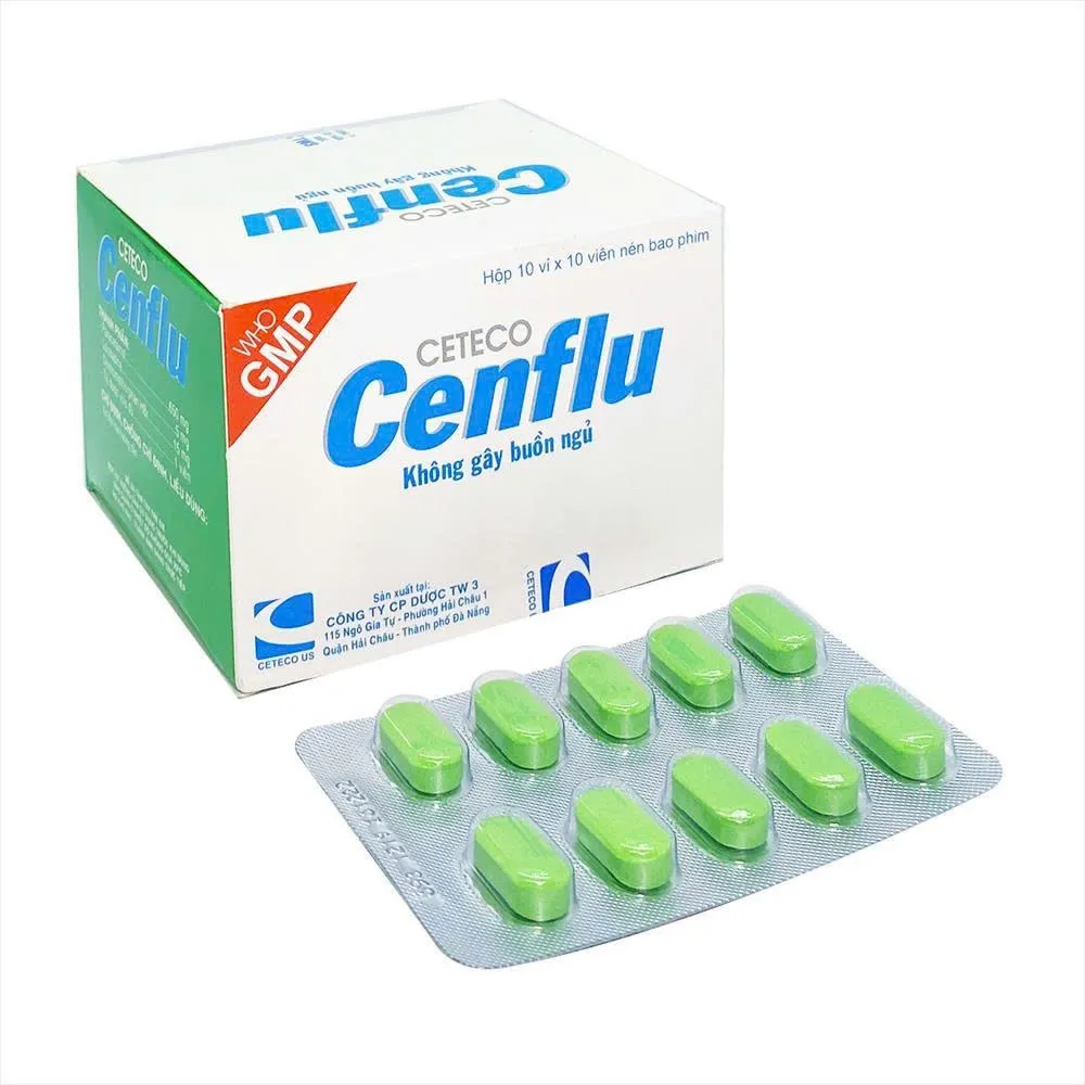 Cenflu vỉ Ceteco TW 3 (H/100v) – Giảm đau, hạ sốt & thông xoang hiệu quả