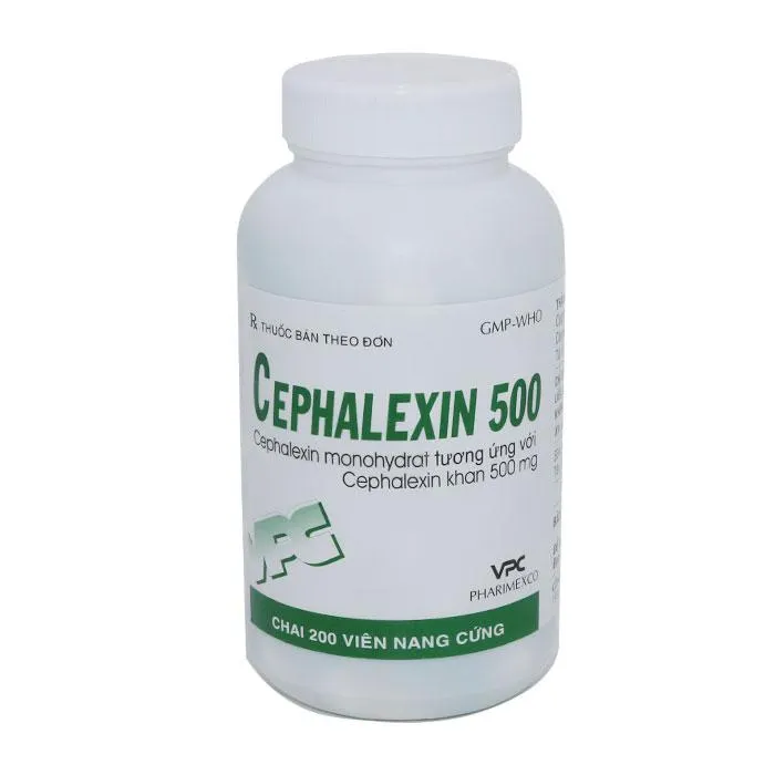 Cephalexin 500mg VPC (C/200v) – Kháng sinh điều trị nhiễm khuẩn đường hô hấp &amp; tiết niệu