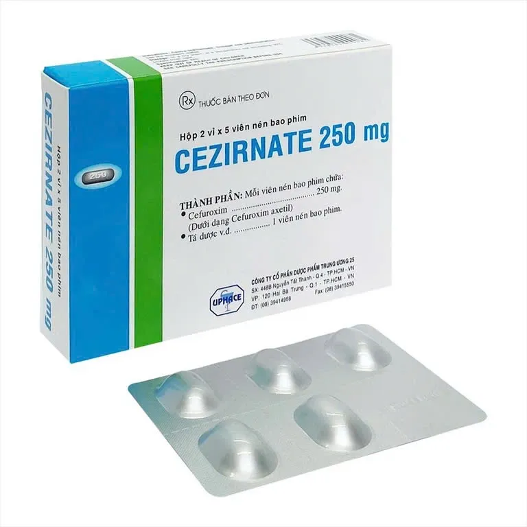 Cezirnate 250 mg TW 25 (Hộp 10 viên) – Giải pháp kháng sinh nhẹ nhàng, hiệu quả cho nhiễm khuẩn hô hấp