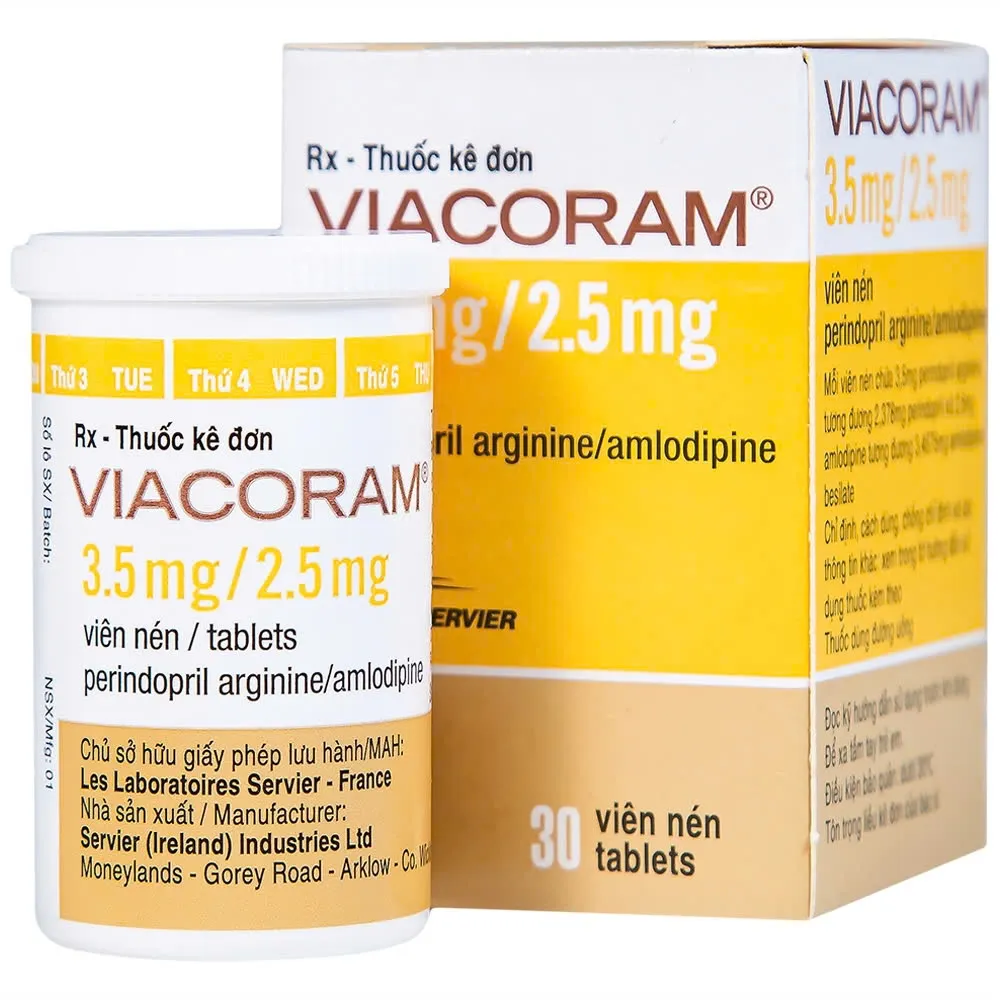 Viacoram 3,5mg/2,5mg Servier (C/30v) – Kháng tăng huyết áp với hiệu quả đôi