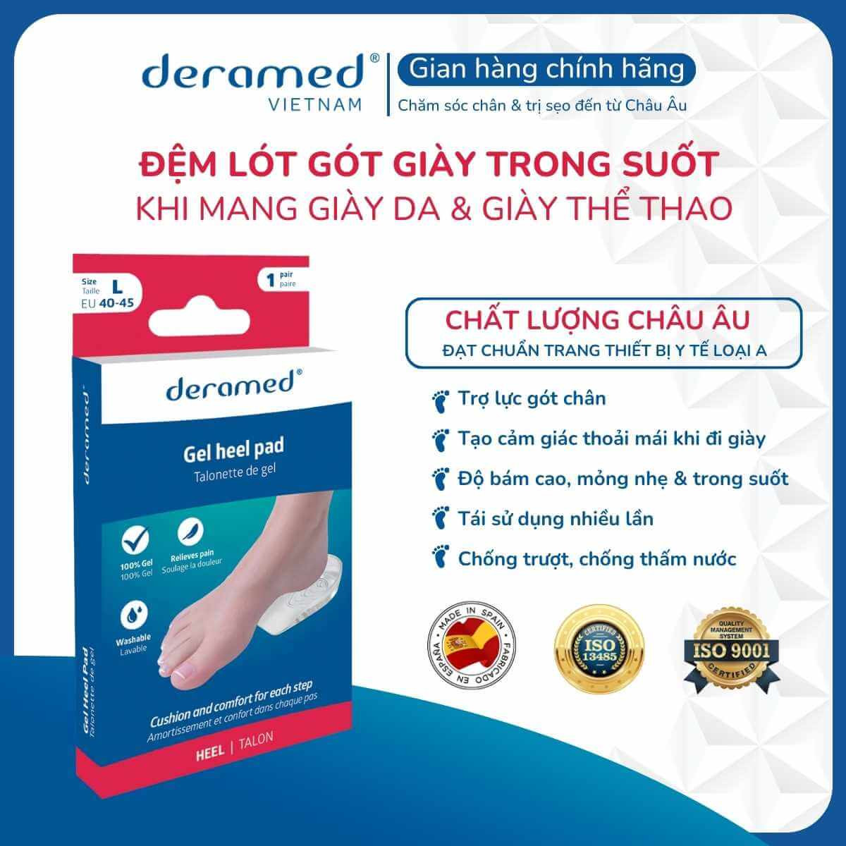 ĐỆM GÓT CHÂN TRONG SUỐT DERAMED