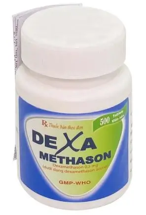 Dexamethason 0.5 Trắng Xanh Enlie (C/500 v.nén) Kháng viêm, dùng trong viêm gan mãn tính, viêm cầu thận, viêm mũi dị ứng, viêm xoang, viêm khớp, viêm đa khớp, hen suyễn.