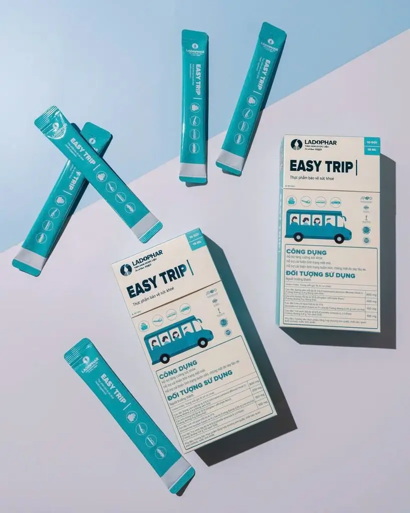 EASY TRIP - THUỐC SAY XE (HỘP 10 GÓI X 15ML) TH/40