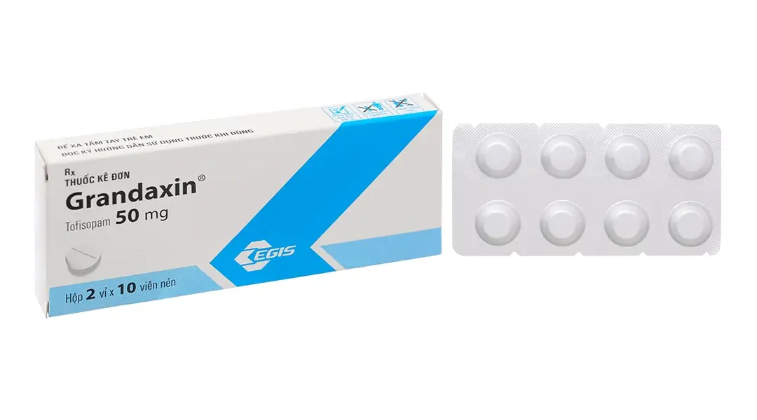 Grandaxin 50mg trị rối loạn tâm thần (2 vỉ x 10 viên)