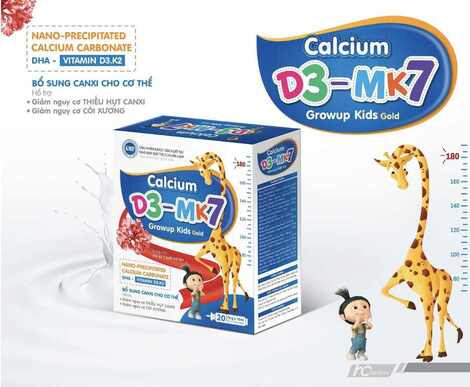 Growup Kids Gold - Calcium D3 – MK7 Growup Kids Gold - Hỗ trợ bổ sung Canxi cho cơ thể
