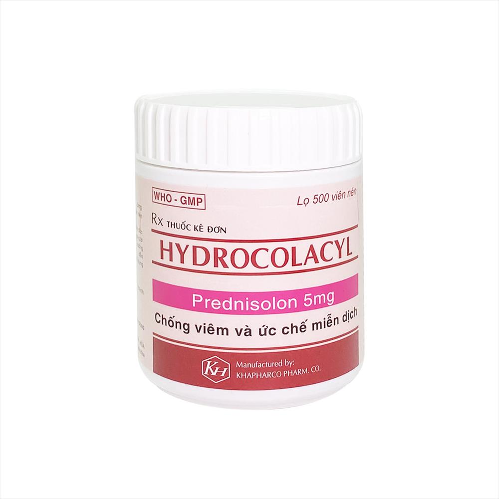 Hydrocolacyl Prednisolon 5mg Hồng 2 Lớp Khapharco (C/500 v.nén)