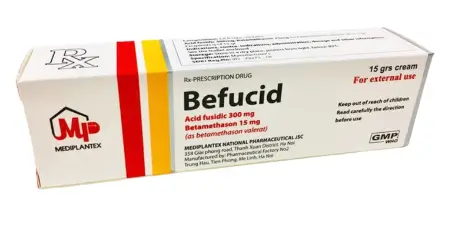 Kem bôi da Befucid Mediplantex điều trị viêm da nhiễm khuẩn, viêm da cơ địa, chàm (15g)