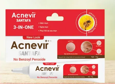 Kem Bôi Mụn ACNEVIR SANTAFA 15g - Trị Mụn Cám, Mụn Đầu Đen | Thông Lỗ Chân Lông