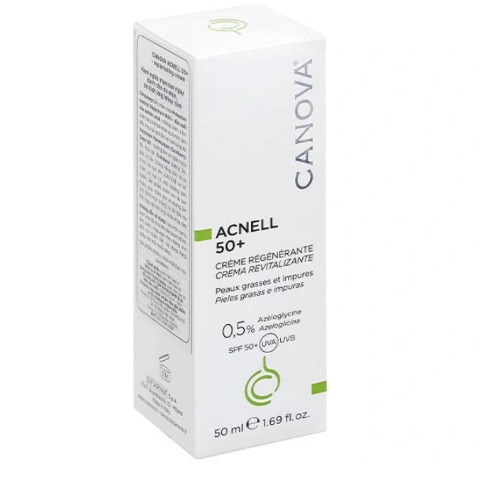 Kem Canova Acnell 50+ - Replenishing Cream hỗ trợ giảm mụn, chăm sóc da ban ngày tuýp 50ml