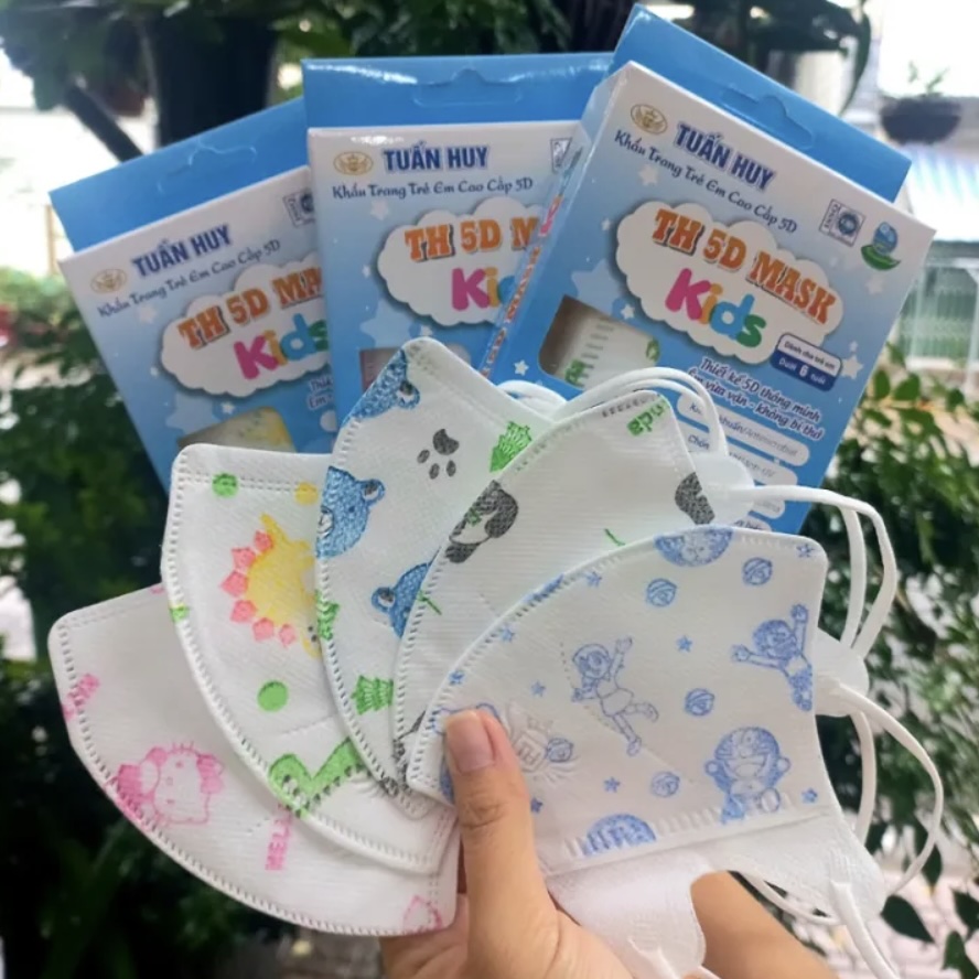 Khẩu trang trẻ em KT 5D em bé Tuấn Huy