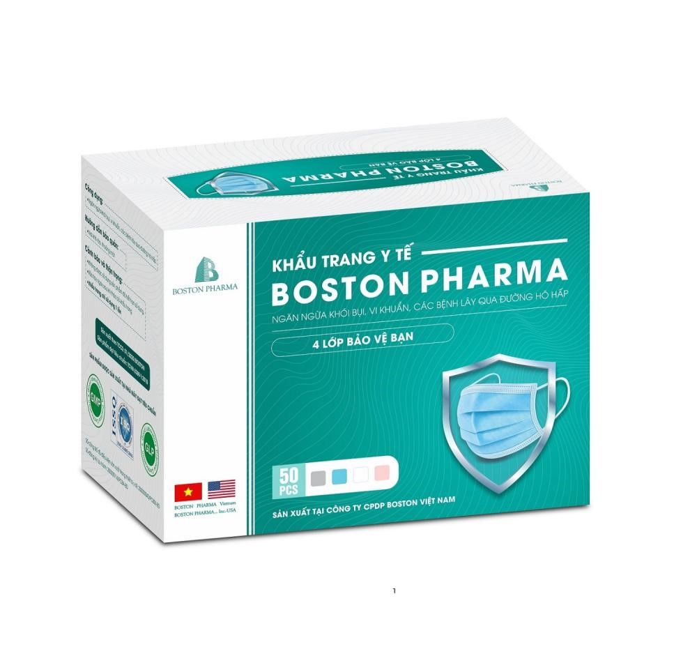 Khẩu trang y tế BOSTON PHARMA giúp bảo vệ đường hô hấp hiệu quả