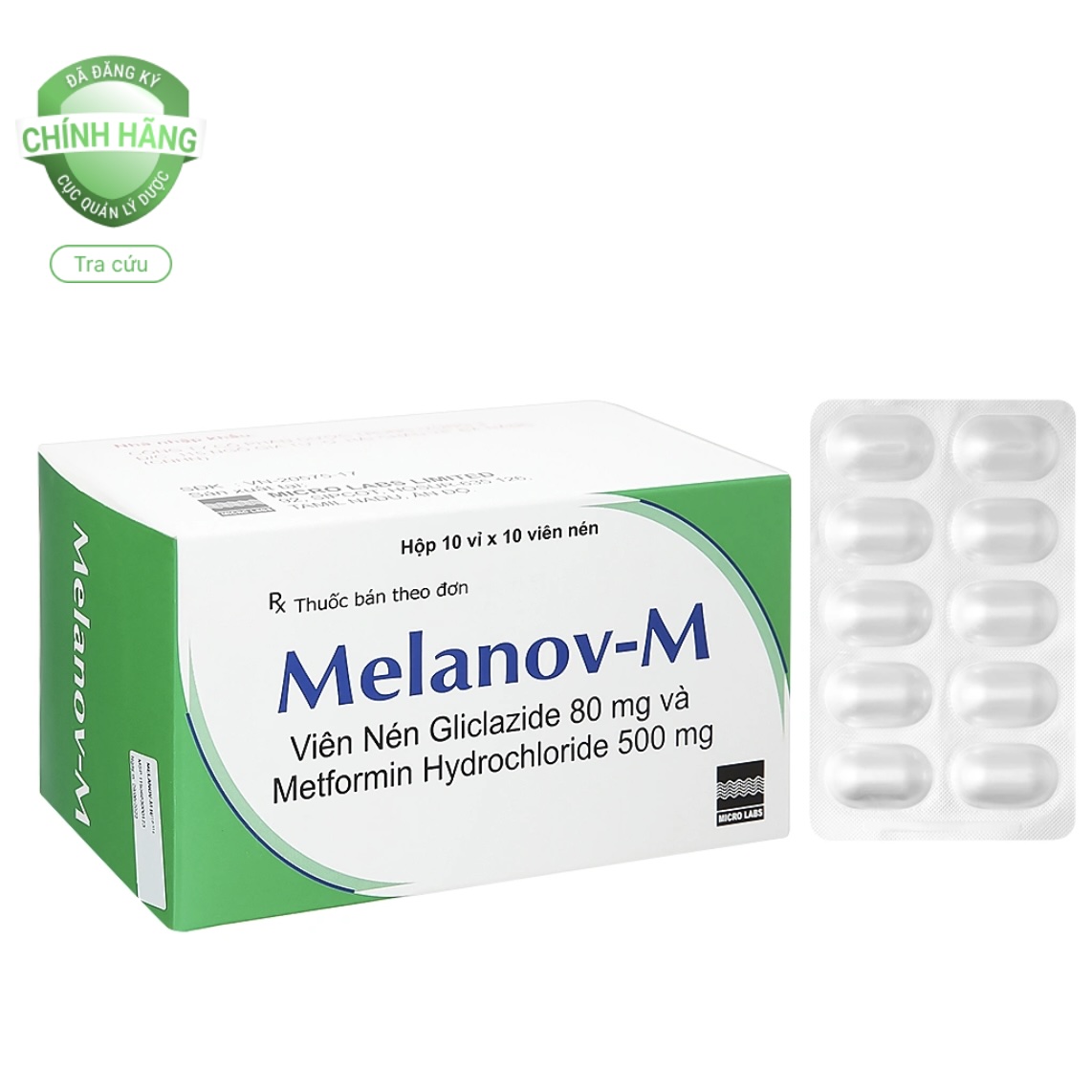 Melanov-M 80mg/500mg trị tiểu đường