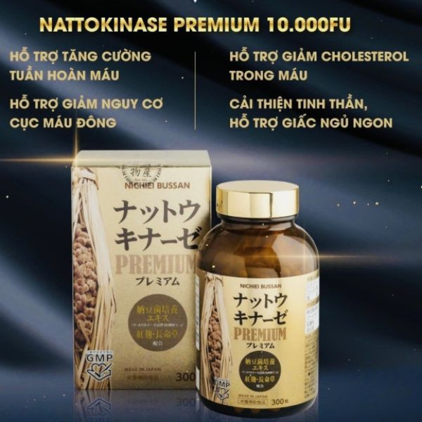 NATTOKINASE PREMIUM NICHIEI BUSSAN 10.000FU - 300 VIÊN