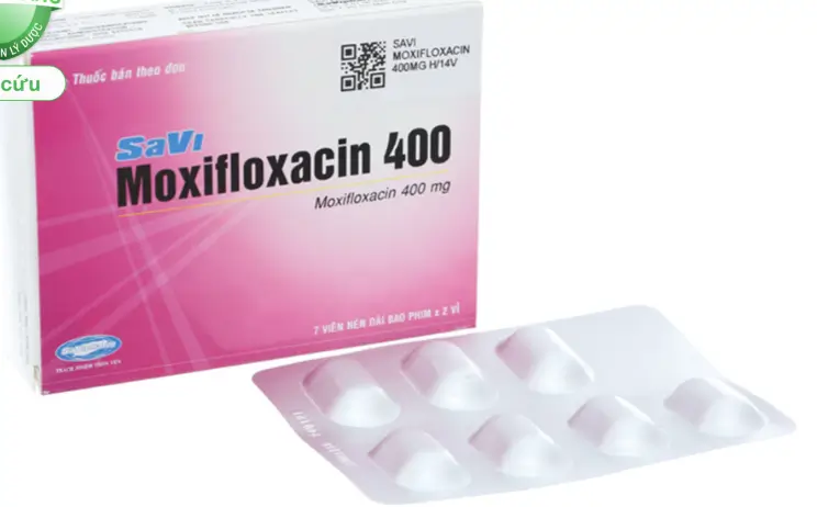 Savi Moxifloxacin 400 trị nhiễm khuẩn (2 vỉ x 7 viên)