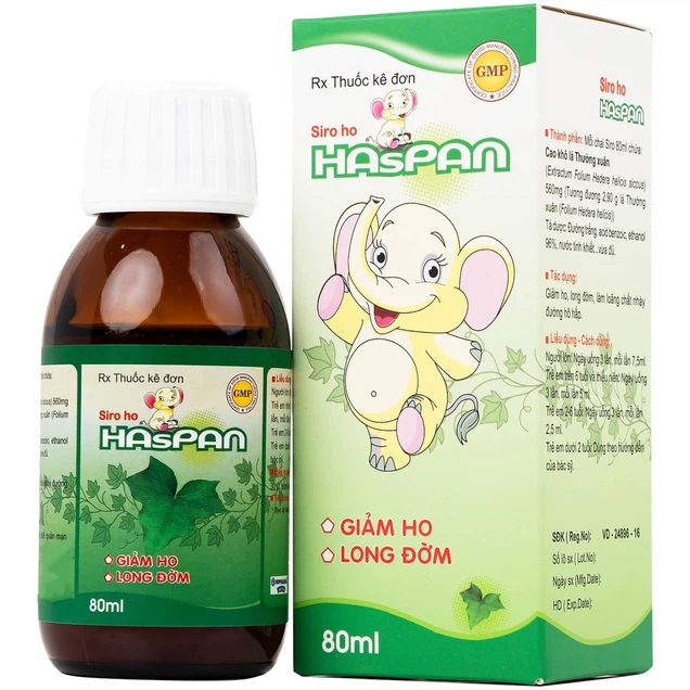 Siro ho Haspan 80ml giảm ho, long đờm, điều trị viêm đường hô hấp cấp có kèm ho